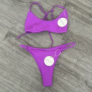 Kulani Kinis Electric Violet Ribbed Bikini